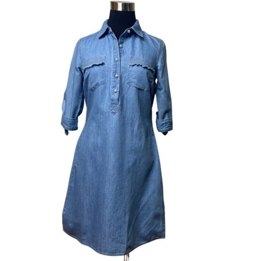 NWT | Light Blue Denim Dress - Size Petite Small - Picture 3 of 11